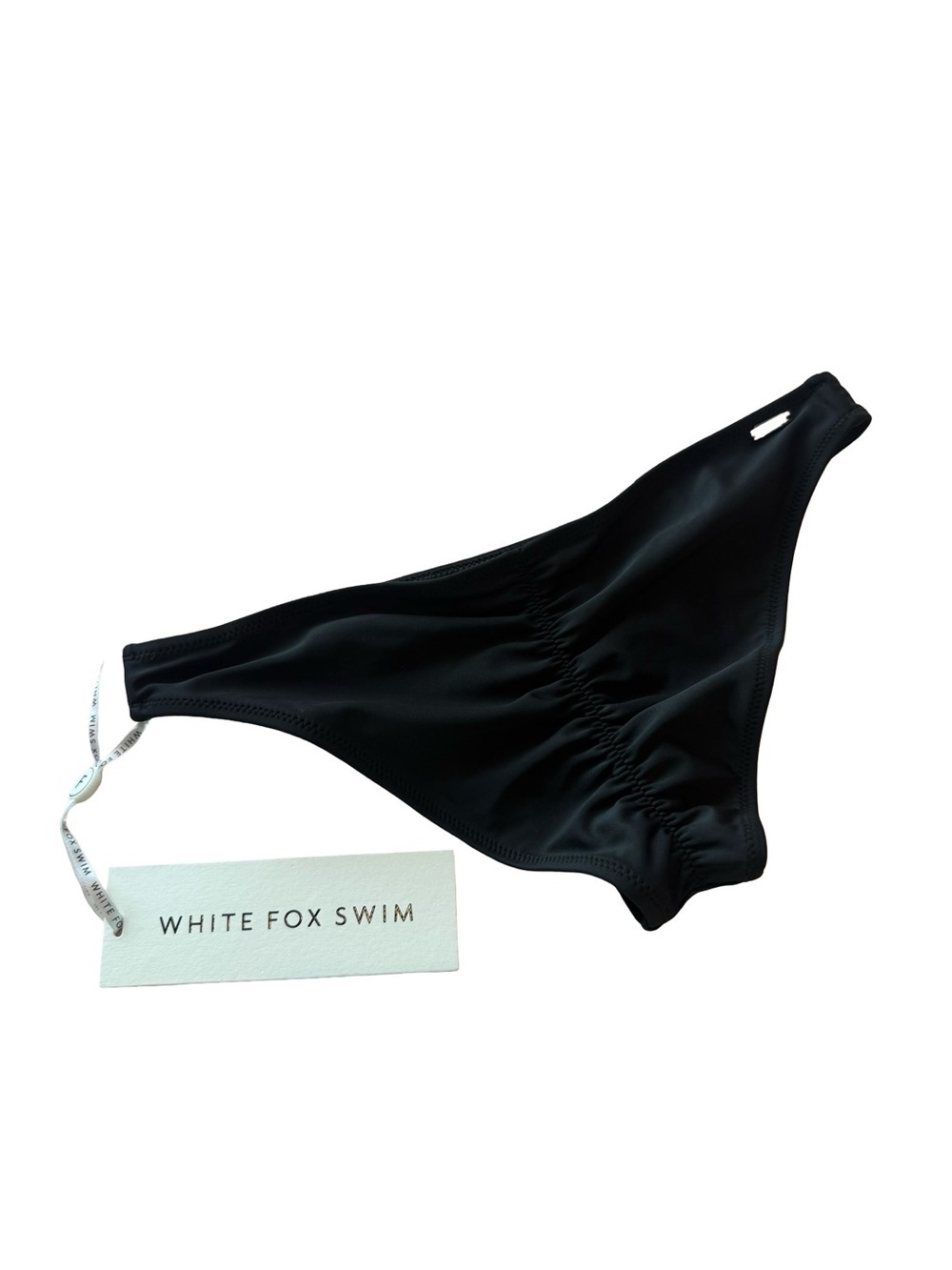 White Fox Swim San Luca Black Ruched Bikini Bottoms NWT Size Small